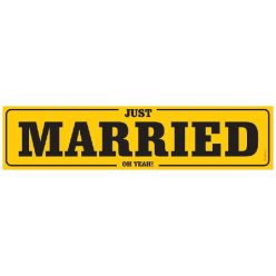 Esküvői rendszámtábla Just married (50x11 cm)