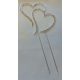 strasszos tortadísz szívpár ezüst (8*18 cm)