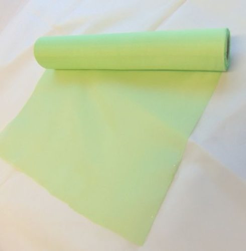 Selyem dekoranyag asztali futó almazöld-130 (25 cm * 10 m)