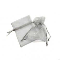 19x24 cm organza tasak ezüst (10 db)