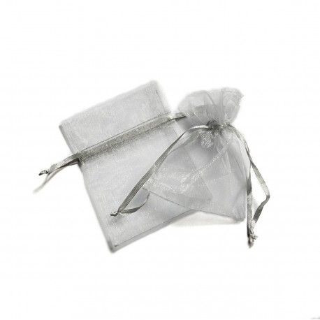 19x24 cm organza tasak ezüst (10 db)
