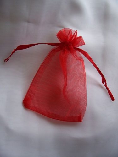 Organza tasak 26*20 cm piros