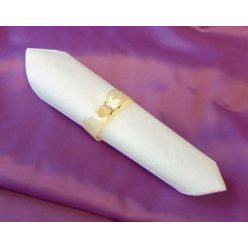 szatén szalvétagyűrű gyűrűpárral. krém 10db/cs