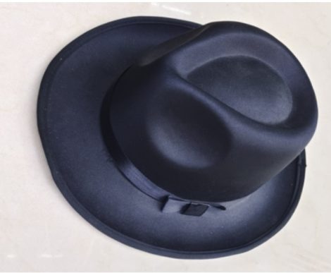 gengszter kalap fekete, textil