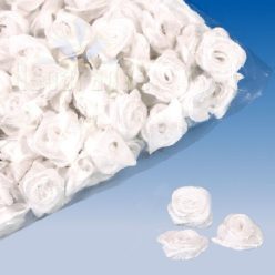 szatén rózsafej 1,2 cm, fehér (50 db)