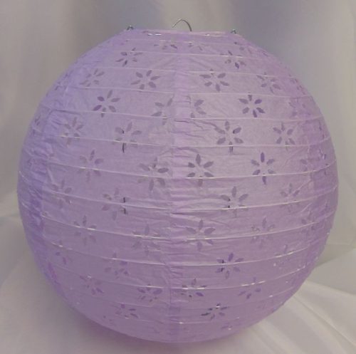 csipkés papír lampion lila, 30 cm