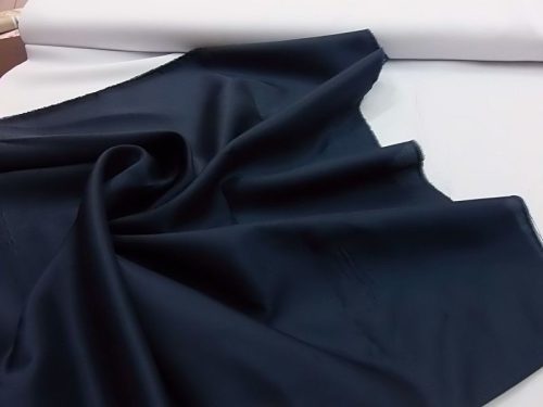 sötétkék/tengerészkék selyem dekoranyag 150 cm széles (méterre)