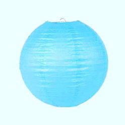 papír lampion gömb türkizkék (20 cm) 