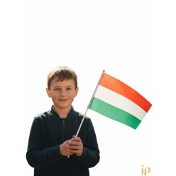   Címeres magyar nemzeti papírzászló fapálcán (15x20 cm) – Ünnepi zászló nemzeti ünnepre