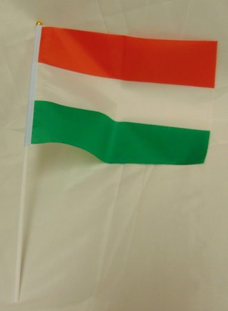 Magyar zászló, textil (15*20 cm), szár 30 cm