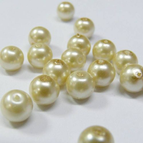 krém tekla gyöngy 8 mm-s (kb 200 db)- FŰZHETŐ