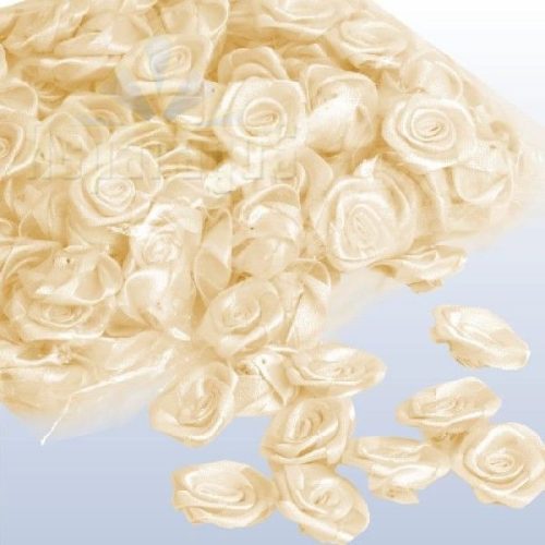 szatén rózsafej 2,5 cm-es (50 db) krém