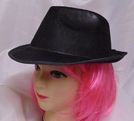 Fekete, textil gengszter kalap