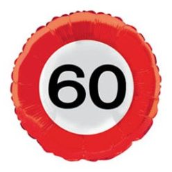 Évszámos fólia lufi 60. közlekedési tábla