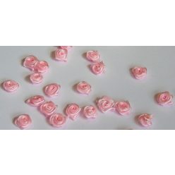 szatén rózsafej 1,2 cm, rózsaszín (90 db)