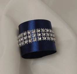 strasszos szalvétagyűrű tengerészkék 10 db/cs