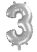 Szám fólia lufi (35 cm), ezüst (15499 15500 15501)