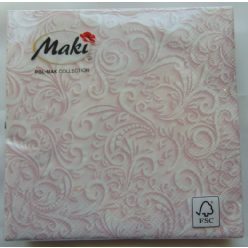   inda mintás szalvéta, 3 rétegű (20 db), púderrózsaszín