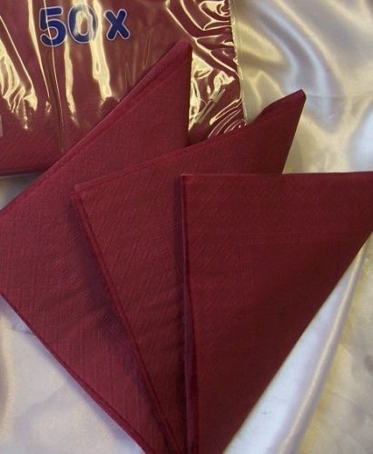 40*40 cm bordó szalvéta (50 db), 3 rétegű