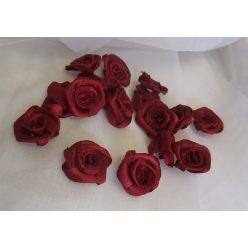 szatén rózsafej 2,5 cm-es (50 db) bordó