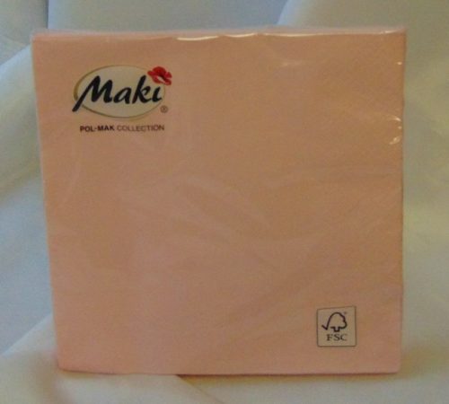 szalvéta 33*33, 3 rétegű púderrózsaszín (20 db)