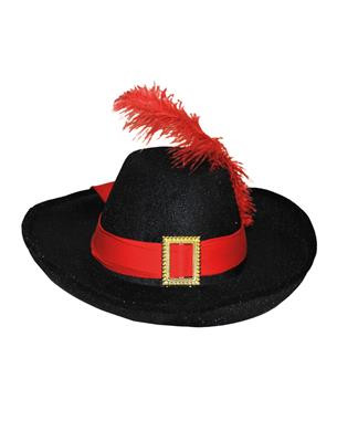 muskétás kalap fekete (gyerek méret)