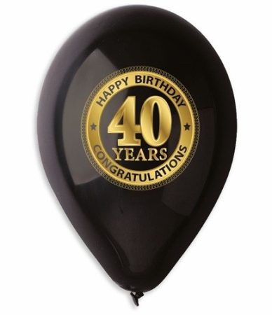lufi 40. születésnapra, fekete(10 db)