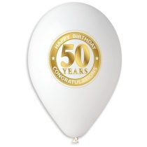 lufi 50. születésnapra, fehér (10 db)