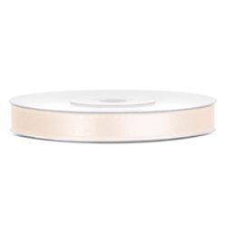 0,6 cm-s szatén szalag (25 m) ekrü (079J)