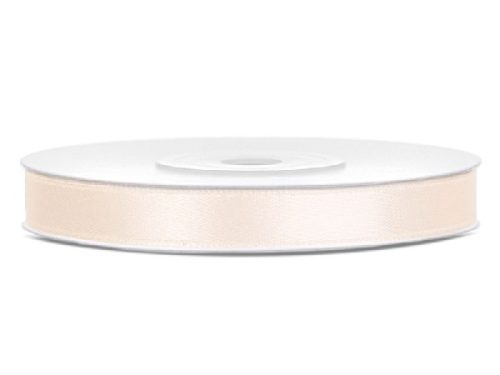 0,6 cm-s szatén szalag (25 m) ekrü (079J)