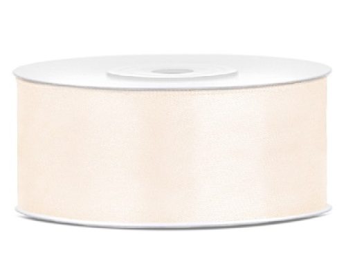 2,5 cm-s szatén szalag (25 m) ekrü (079J)