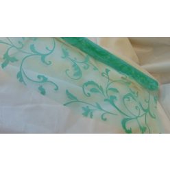 mentazöld inda mintás organza (24 cm * 5 m)