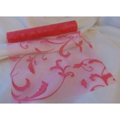 korall inda mintás organza (47 cm * 5 m)