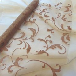 bézs inda mintás organza (24 cm * 5 m)