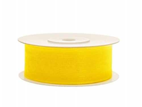 organza szalag 2,5 cm x 22,86 m, sárga (084)