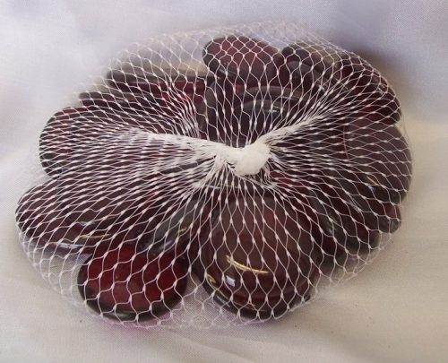 dekorkő,dekorkavics, 4 cm-s ( kb. 25 db) sötétpiros