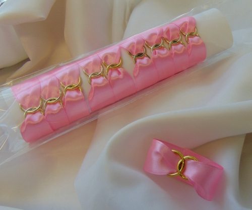 szatén szalvétagyűrű gyűrűpárral. rózsaszín 10db/cs