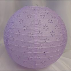 csipkés papír lampion lila, 40 cm