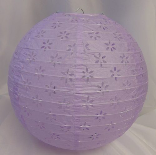 csipkés papír lampion lila, 40 cm