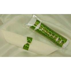   szatén szalvétagyűrű gyűrűpárral. sötét mohazöldb 10db/cs