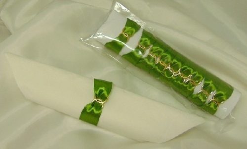 szatén szalvétagyűrű gyűrűpárral. sötét mohazöldb 10db/cs