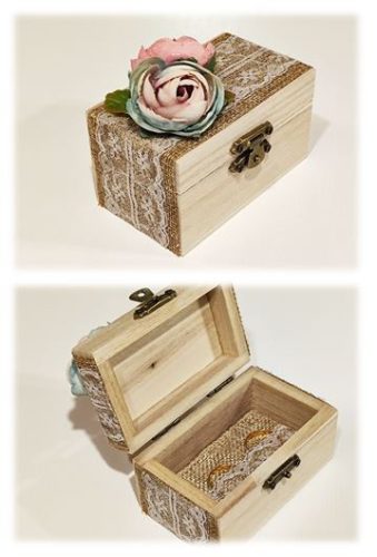 gyűrűtartó dobozka, virágos-(9*6*5 cm)