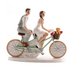 Ifjú pár tortadísz biciklis (16 cm)