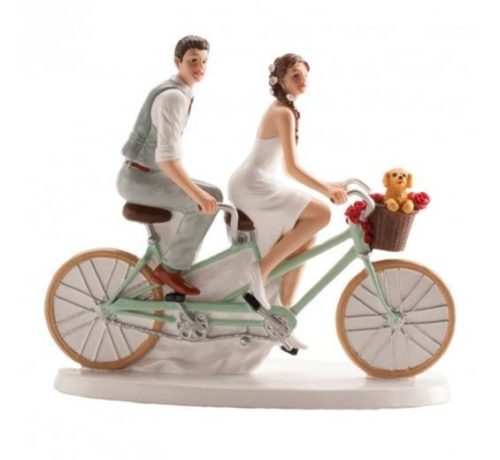 Ifjú pár tortadísz biciklis (16 cm)
