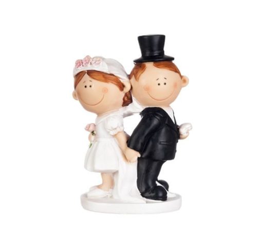  Ifjú pár tortadísz cilinderes (35113-A)- 16 cm