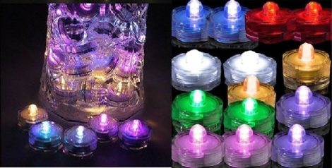 LED-es vízálló mécses színes (12 db)