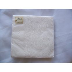   fehér (4925) dombornyomott desszert szalvéta 25*25 (15 db) AMB