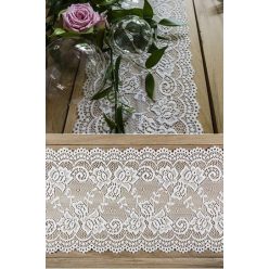 Csipke futó, ekrü, 15 cm x 9 m