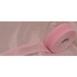 horgolt csipke szalag (4 cm * 10 m) rózsaszín-1058