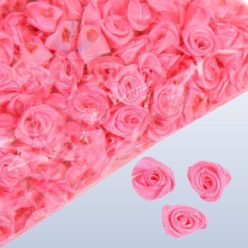 szatén rózsafej 1,2 cm, pinkrózsaszín (90 db)